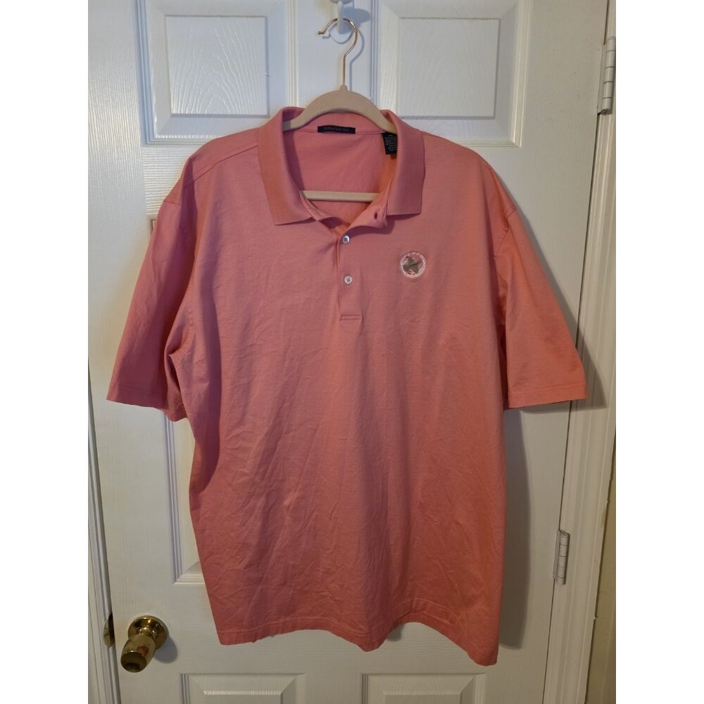 Rolling Rock Club RRC Polo Golf Pink‎ Shirt Logo XXL 2XL Short Sleeve Excellent